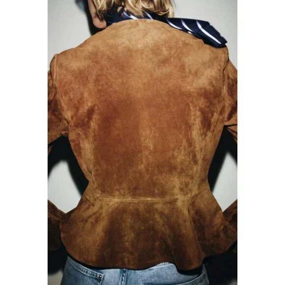 ZARA 100% LEATHER JACKET - Picture 3 of 9